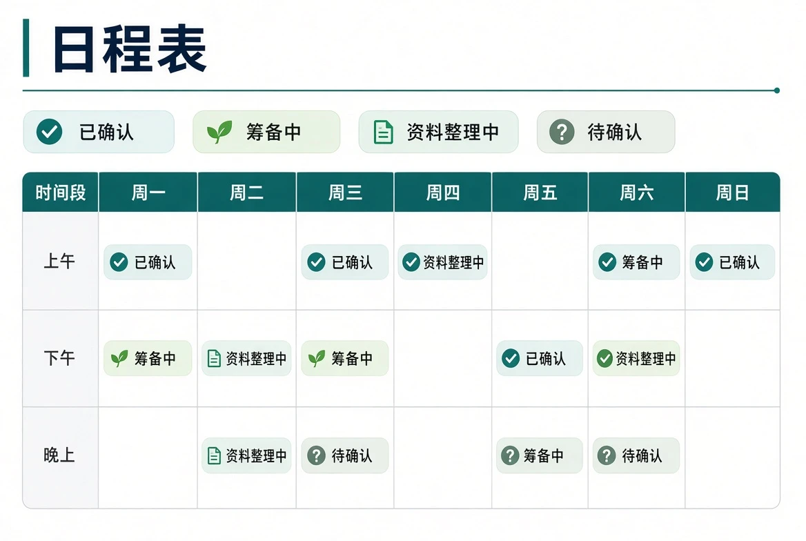日程表